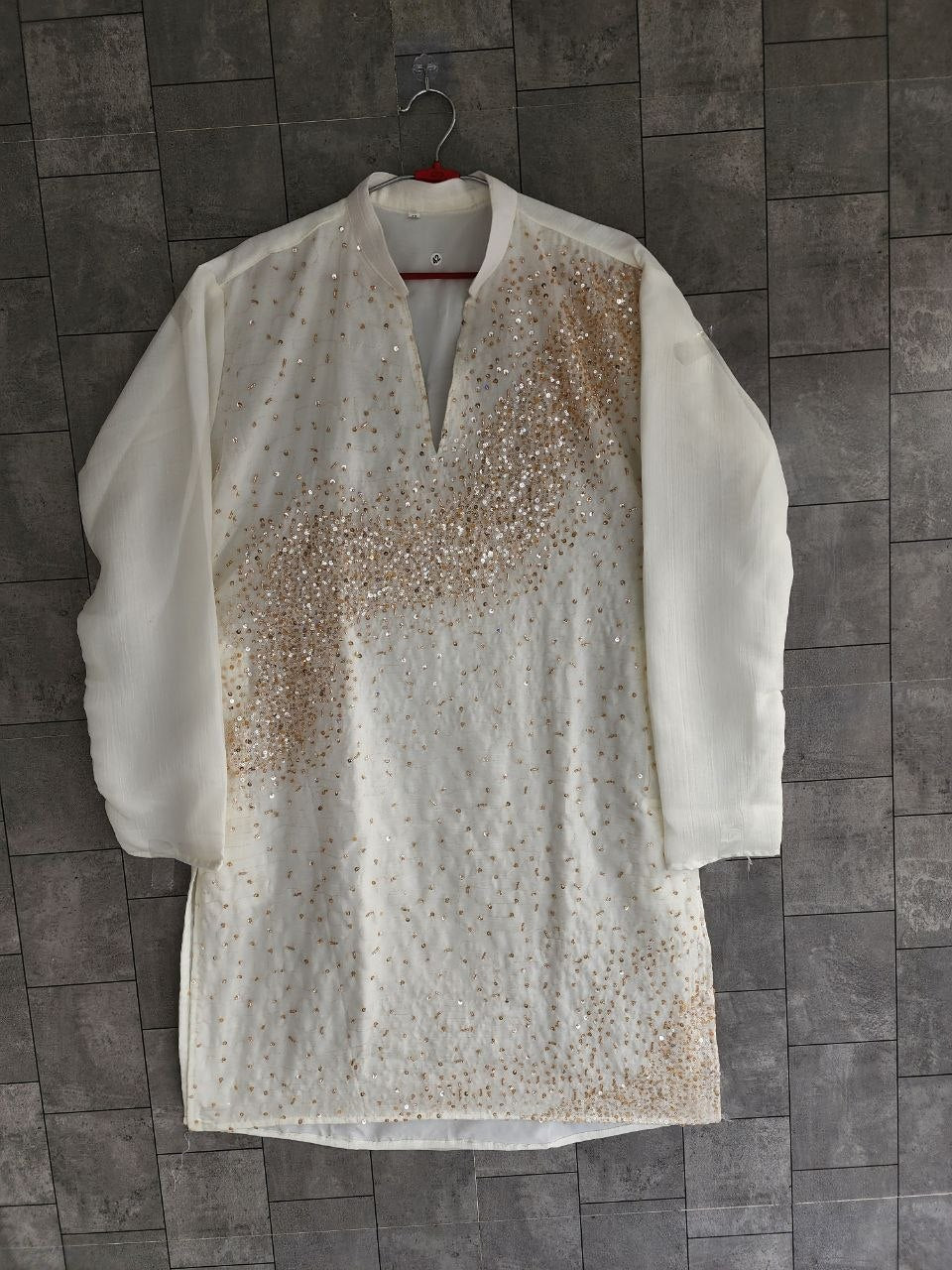Festive Men’s White Premium Embroidered Kurta Pajama Set