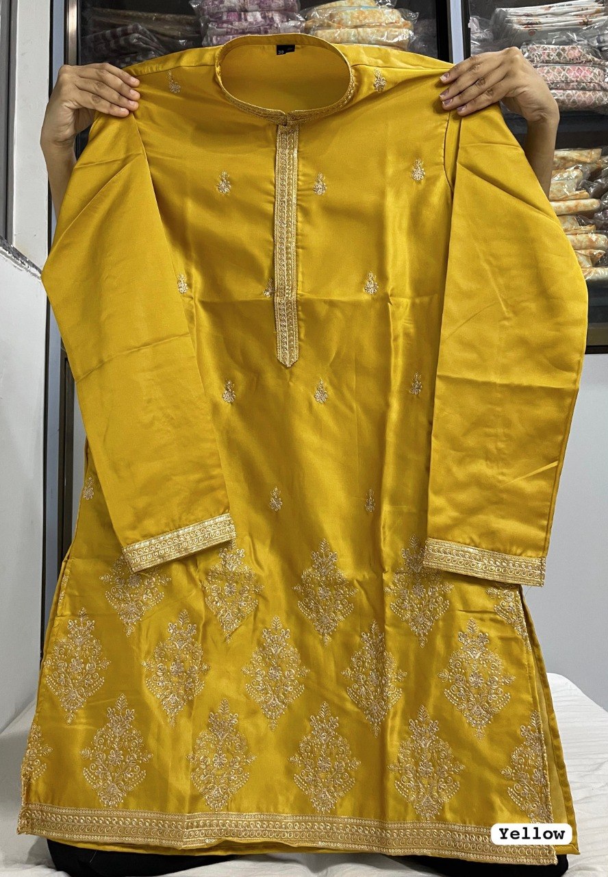 Men's Festive Diwali Embroidered Silk Kurta Pyjama Set – Elegant Diwali & Wedding Wear