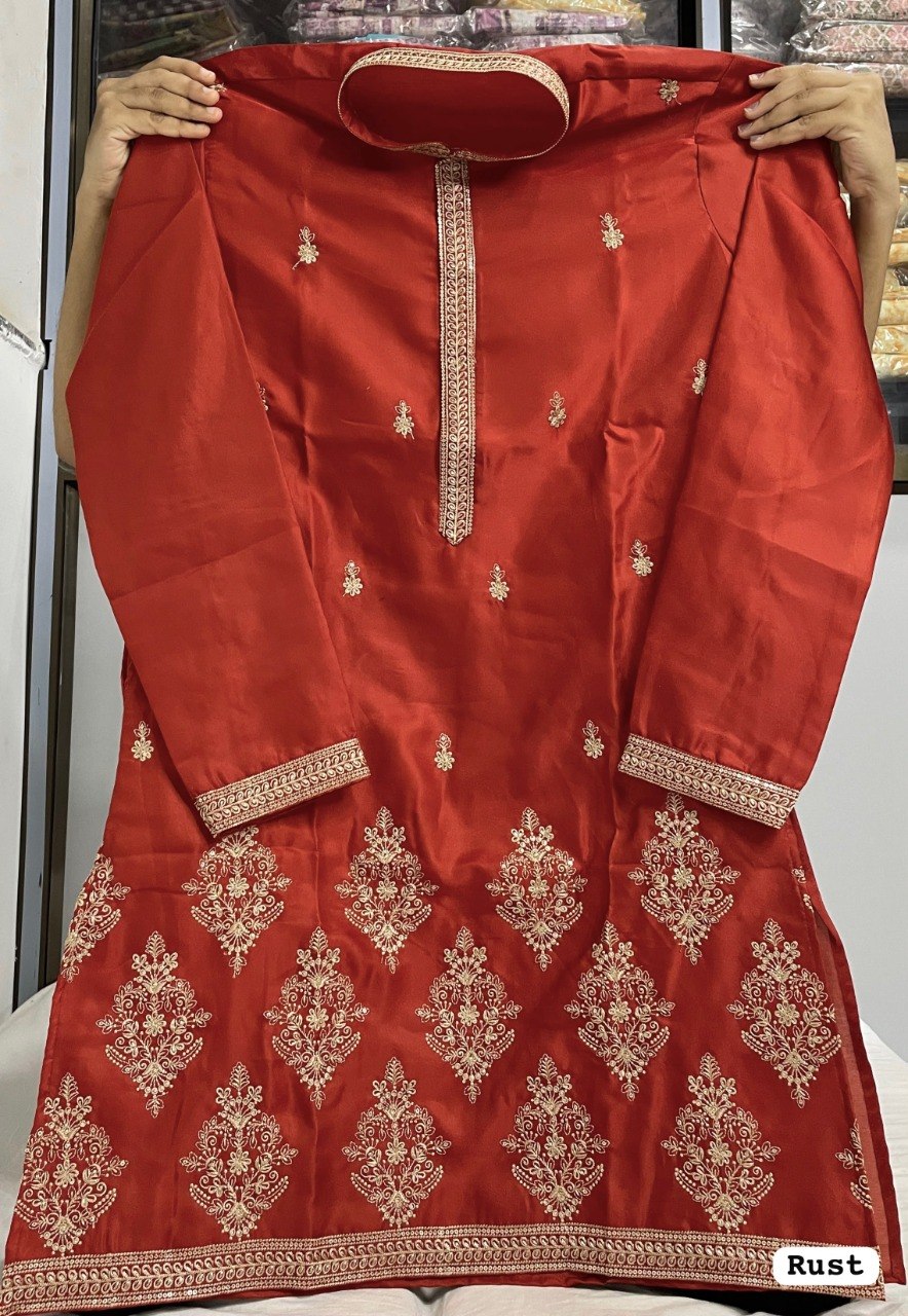 Men's Festive Diwali Embroidered Silk Kurta Pyjama Set – Elegant Diwali & Wedding Wear