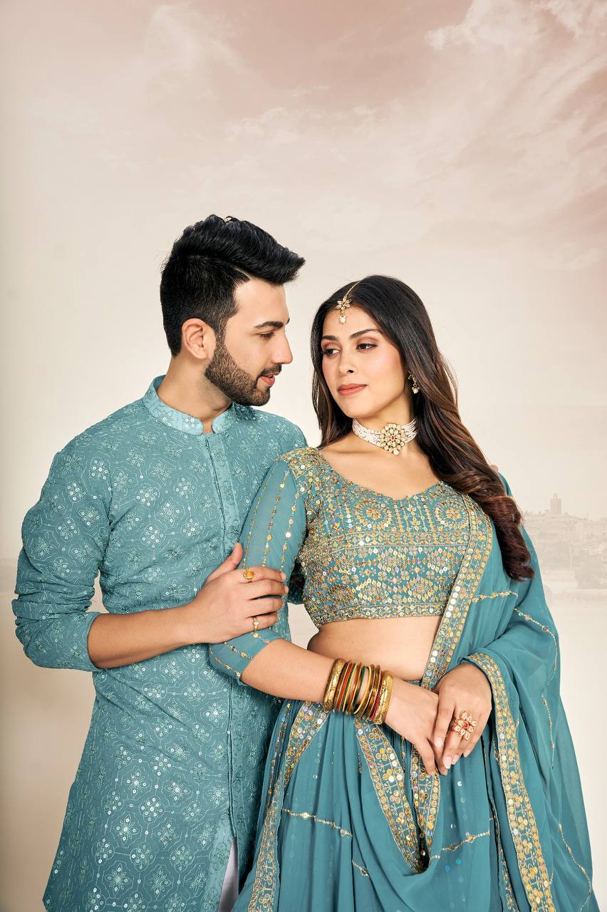 Festive Wedding Wear Couples Wear Same Matching Outfits Set Royal Export