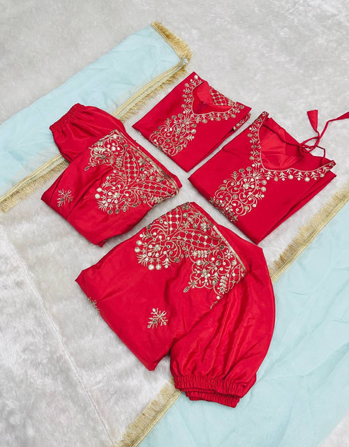 Load image into Gallery viewer, Festive Mother And Daughter Top Palazzo Dupatta Twinning Outfit Set Royal Export
