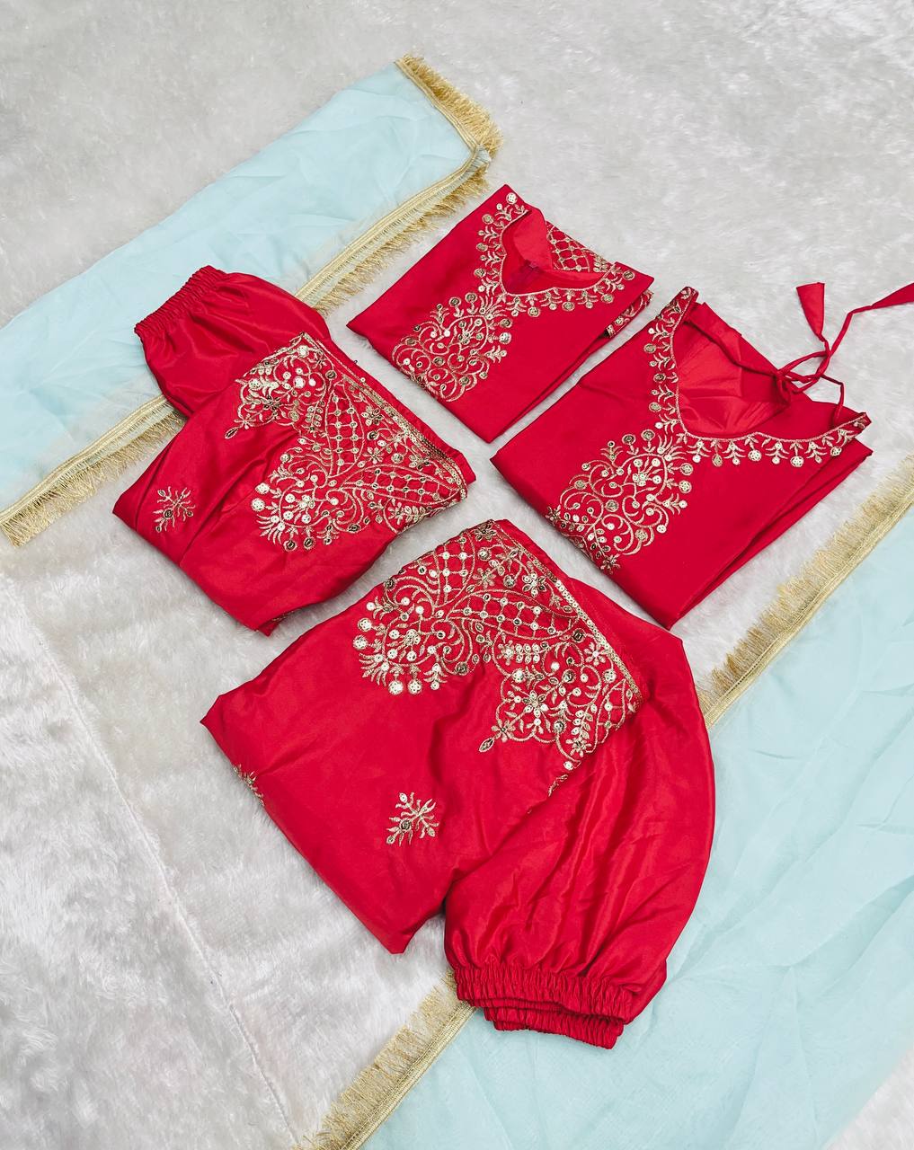 Festive Mother And Daughter Top Palazzo Dupatta Twinning Outfit Set Royal Export