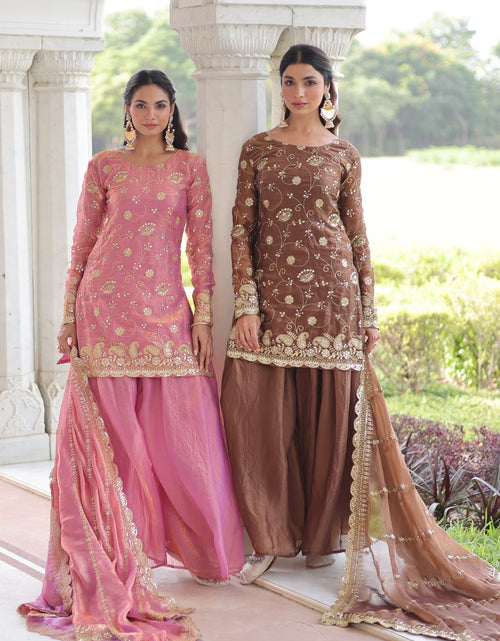 Load image into Gallery viewer, Wedding Designer Women Top Sharara with Dupatta mahezon
