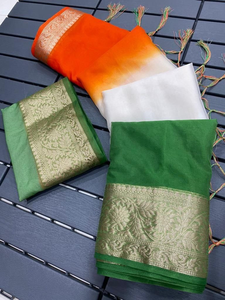 Independence Day Women’s Tricolour Tiranga Saree mahezon