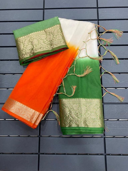 Independence Day Women’s Tricolour Tiranga Saree mahezon
