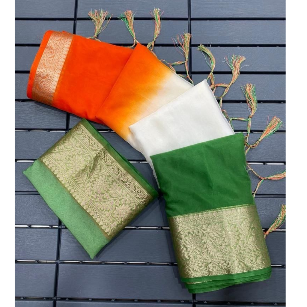 Independence Day Women’s Tricolour Tiranga Saree mahezon