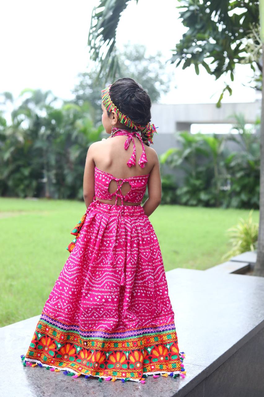 Indian Navratri Garba Kids Girls Black Lehenga Blouse mahezon