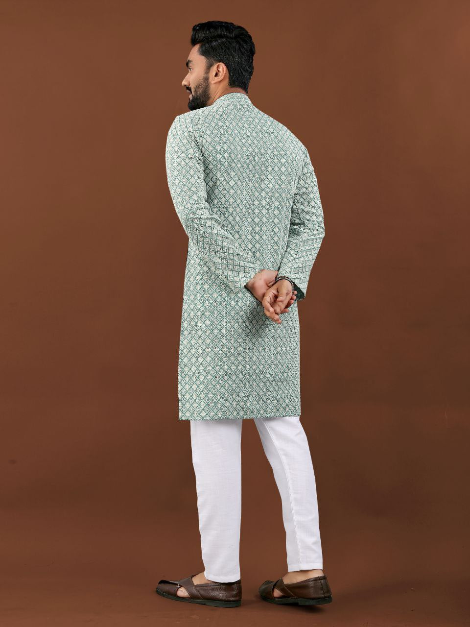 Ethnic Indian Traditional Lucknowi Men Kurta Pajama mahezon
