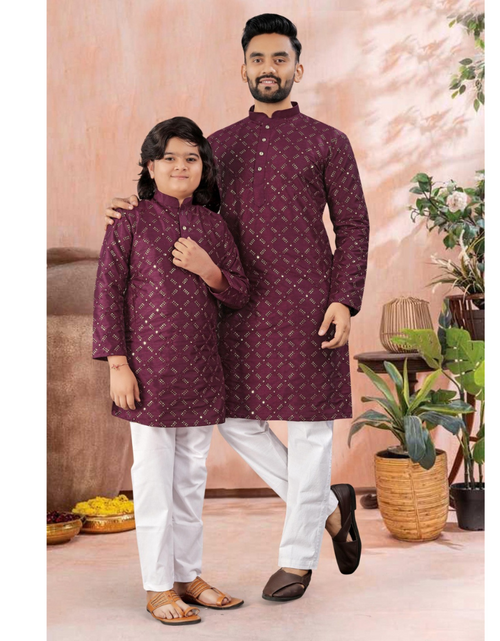 Load image into Gallery viewer, Indian Traditional Father and Son Same Matching Kurta Pajama Set mahezon
