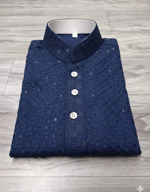 Load image into Gallery viewer, Father and Son Sequence Matching Twinning Kurta Pajama Outfit Set mahezon
