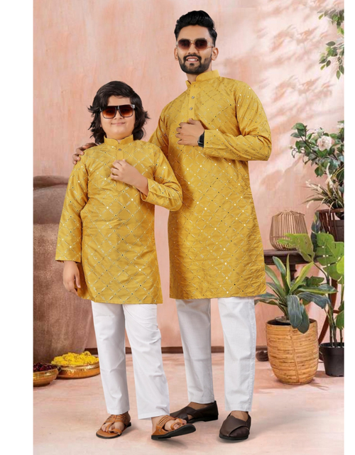 Load image into Gallery viewer, Indian Traditional Father and Son Same Matching Kurta Pajama Set mahezon
