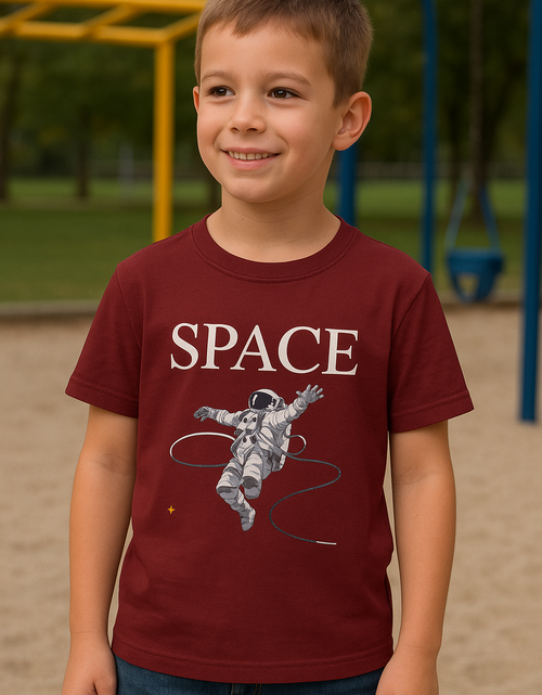 Load image into Gallery viewer, Kid Boy Space Printed T-Shirt Printrove
