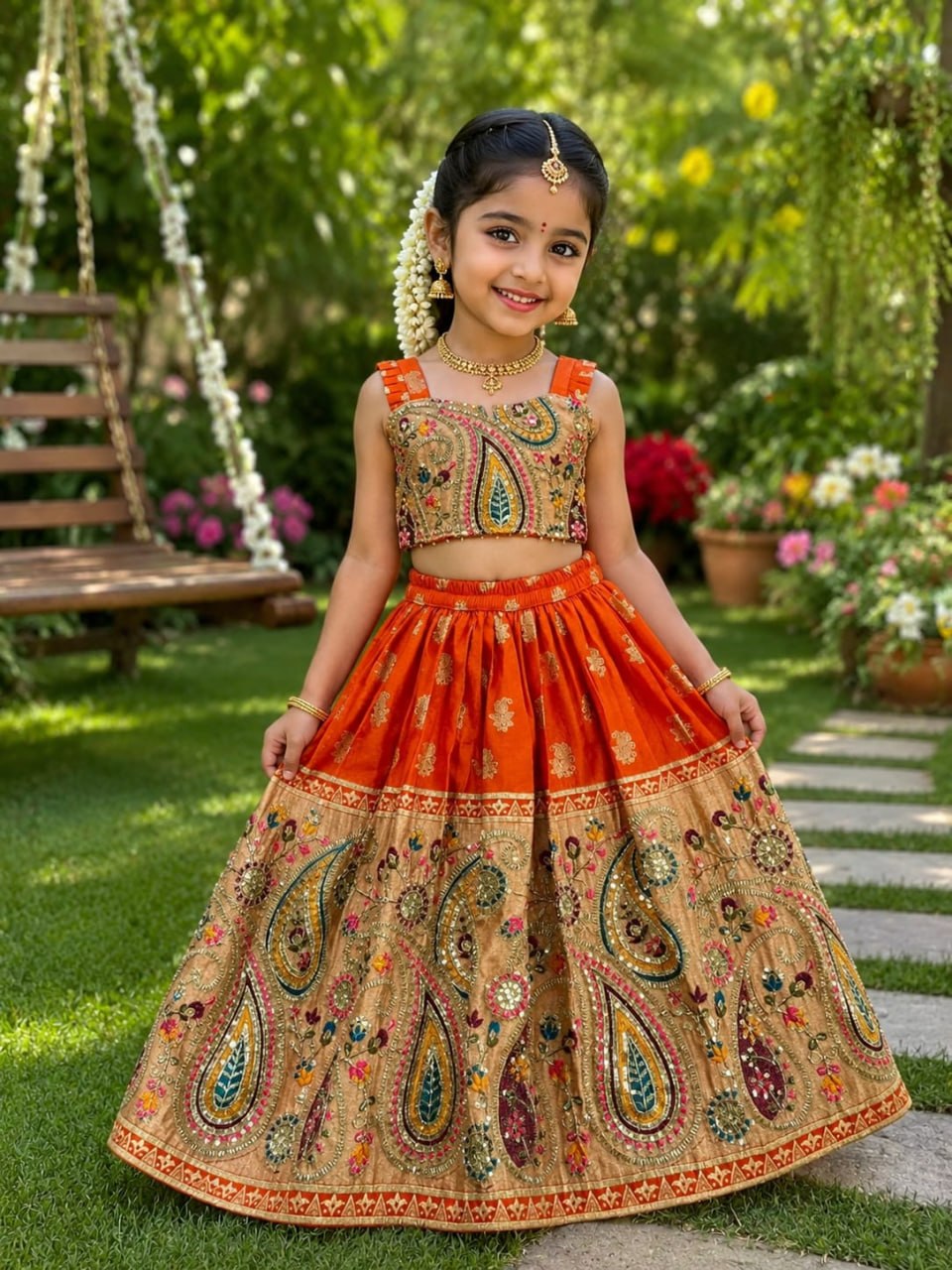 Festive Mother Daughter Twinning Lehenga Choli Dupatta Outfit Set mahezon