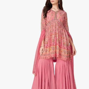 Kids Girls Top Sharara Pant Dupatta Set mahezon