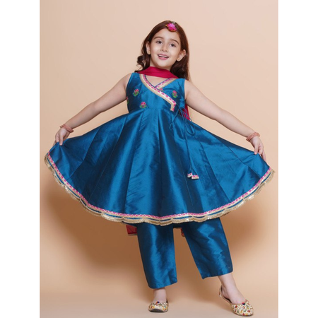 Kids Girl Fancy Kurta Pant Dupatta Set Party Wear mahezon