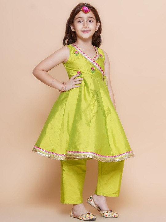 Kids Girl Fancy Kurta Pant Dupatta Set Party Wear mahezon