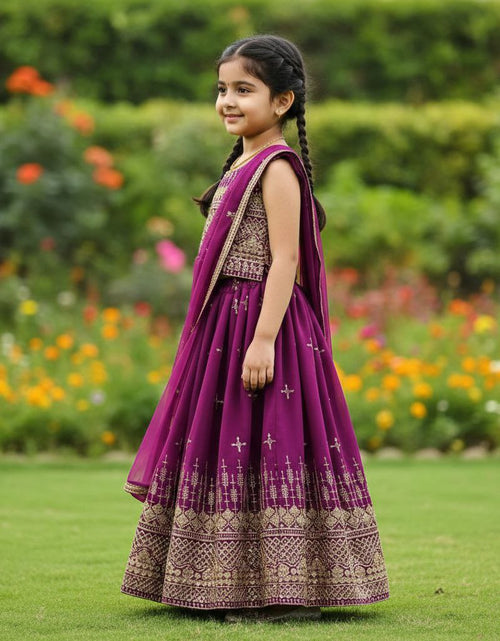 Load image into Gallery viewer, Festive Kids Girl Lehenga Choli Dupatta Set mahezon
