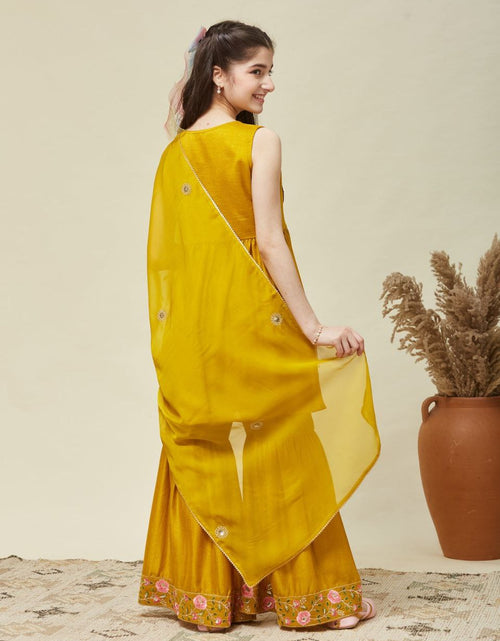 Load image into Gallery viewer, Kids Girls Top Sharara Dupatta Dress
