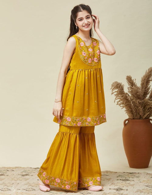 Load image into Gallery viewer, Kids Girls Top Sharara Dupatta Dress
