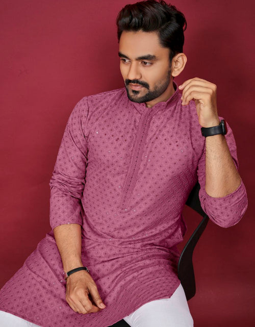 Load image into Gallery viewer, Indian Traditional Cotton Lucknowi Men Kurta Pyjama Set mahezon
