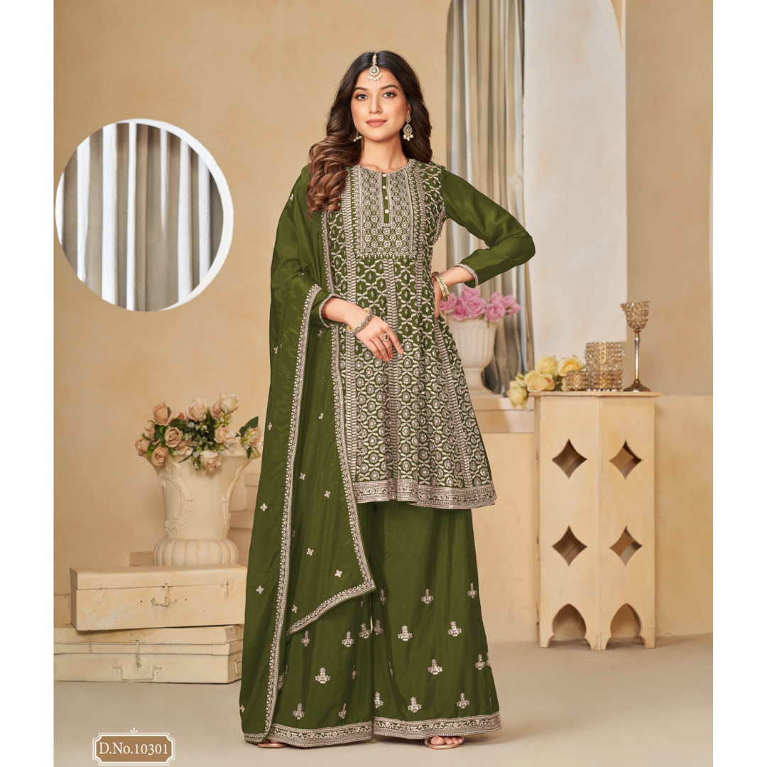 Luxury Party wear Green Women's Kurta Suit mahezon