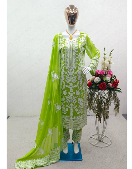 Load image into Gallery viewer, Embroidery Party wear Top Pant with Dupatta Suit mahezon
