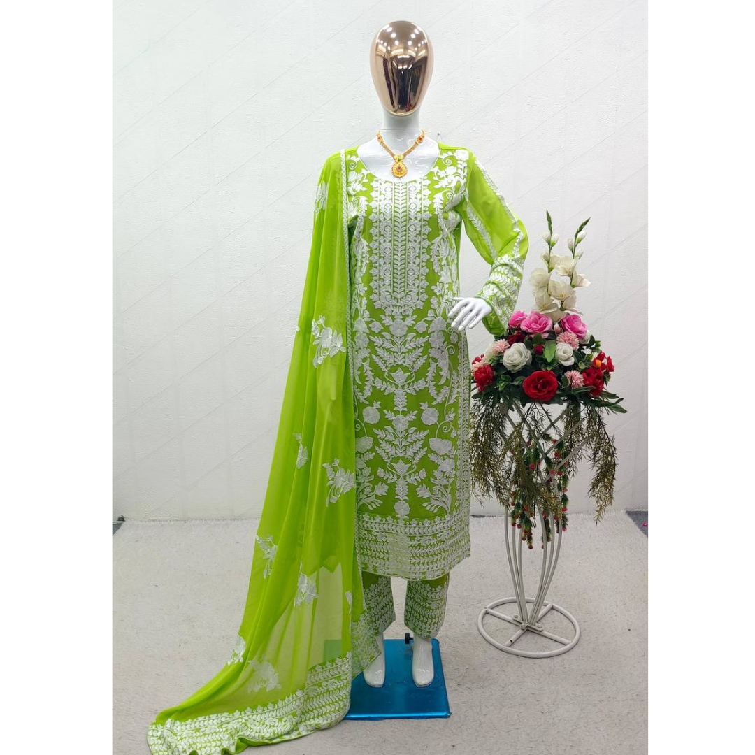 Embroidery Party wear Top Pant with Dupatta Suit mahezon