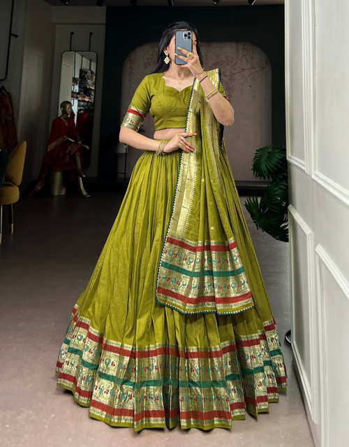 Load image into Gallery viewer, Festive Paithani Women’s Lehenga Blouse Dupatta mahezon
