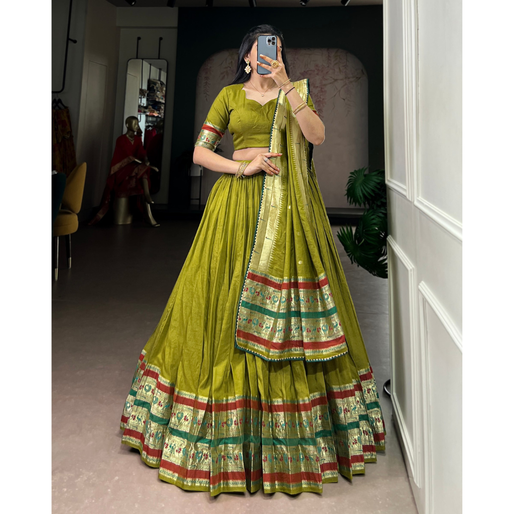 Festive Paithani Women’s Lehenga Blouse Dupatta mahezon
