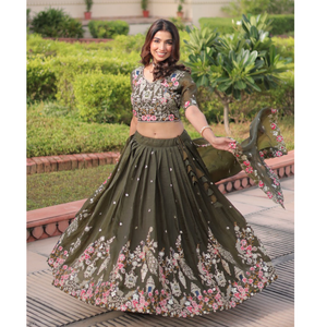 Wedding Embroidery Women Lehenga Blouse Dupatta mahezon