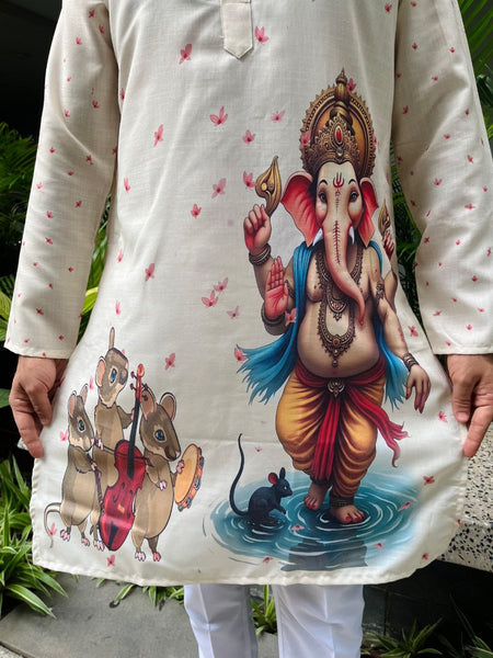 Men’s Ganesh Chaturthi Special Kurta Pajama Set mahezon