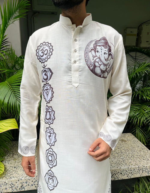 Load image into Gallery viewer, Men’s Ganesh Chaturthi Special Kurta Pajama Set mahezon
