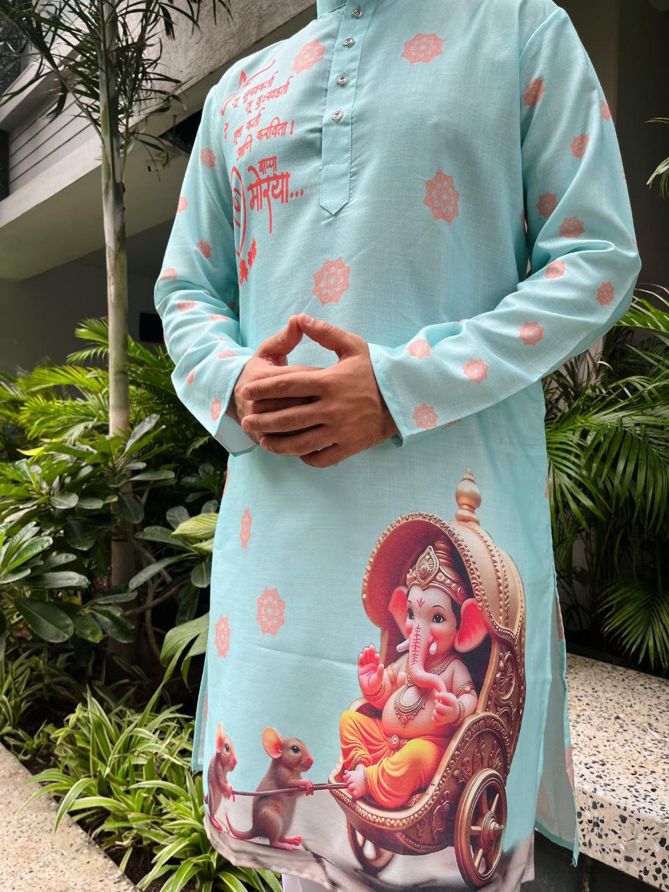 Men’s Ganesh Chaturthi Traditional Kurta Pajama mahezon
