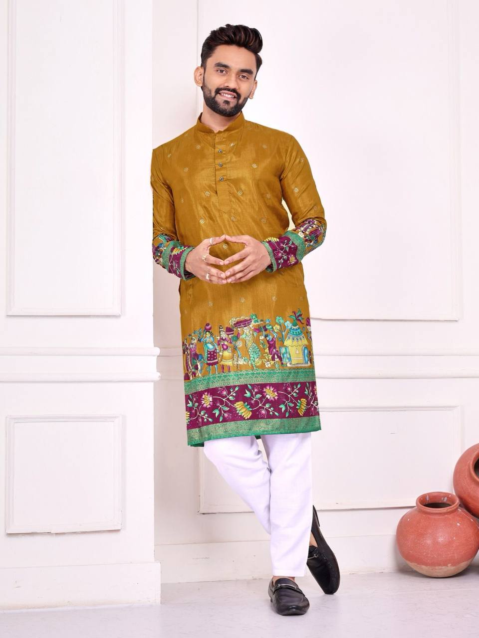 Couple Wear Same Matching Men Kurta Pajama Women Lehenga Choli Dupatta mahezon