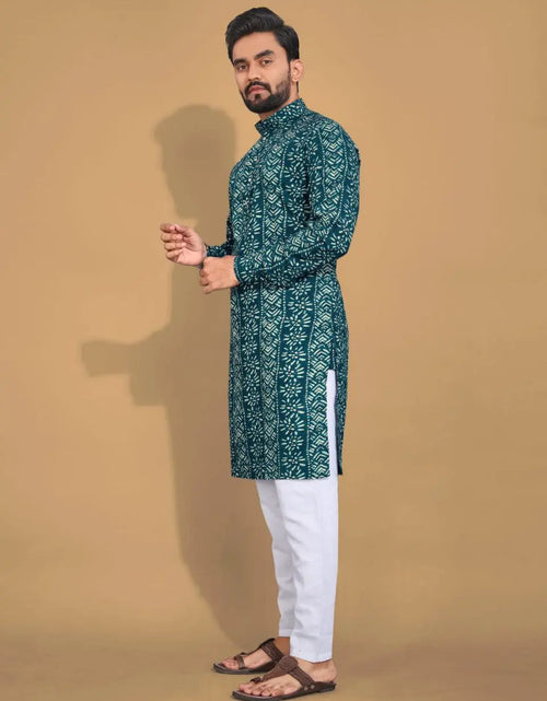 Load image into Gallery viewer, Men&#39;s Ethnic Cotton Blue Kurta Pajama Set mahezon
