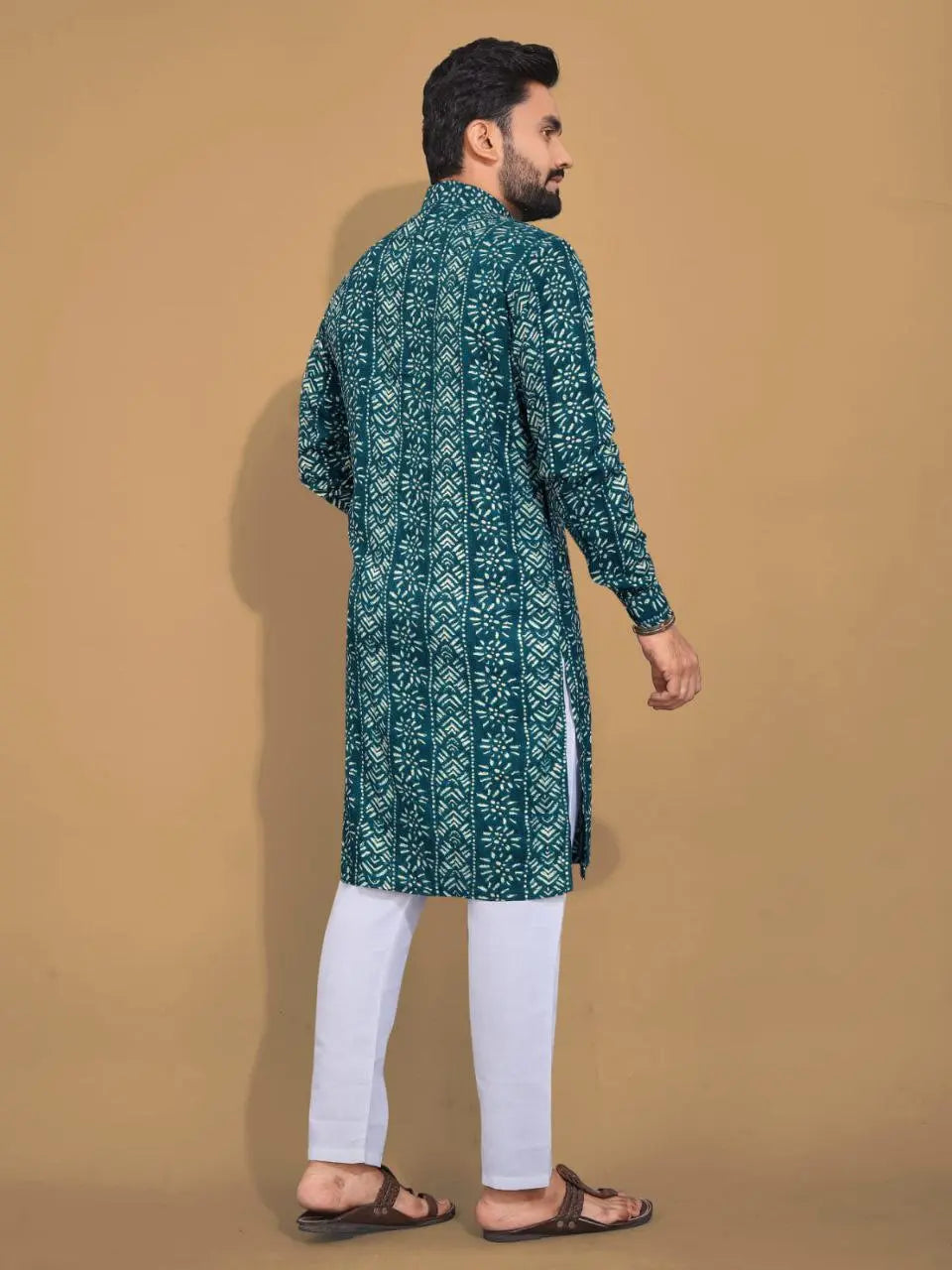 Men's Ethnic Cotton Blue Kurta Pajama Set mahezon