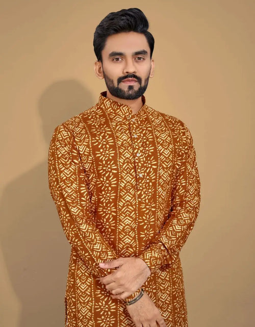 Load image into Gallery viewer, Men&#39;s Ethnic Cotton Kurta Pajama Set mahezon
