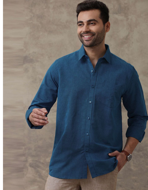 Load image into Gallery viewer, Men&#39;s Cotton Plain Full Sleeves Shirt mahezon
