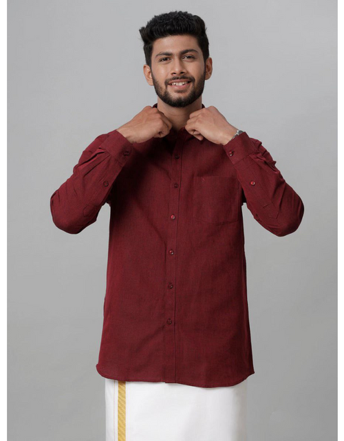 Load image into Gallery viewer, Men&#39;s Cotton Plain Full Sleeves Shirt mahezon
