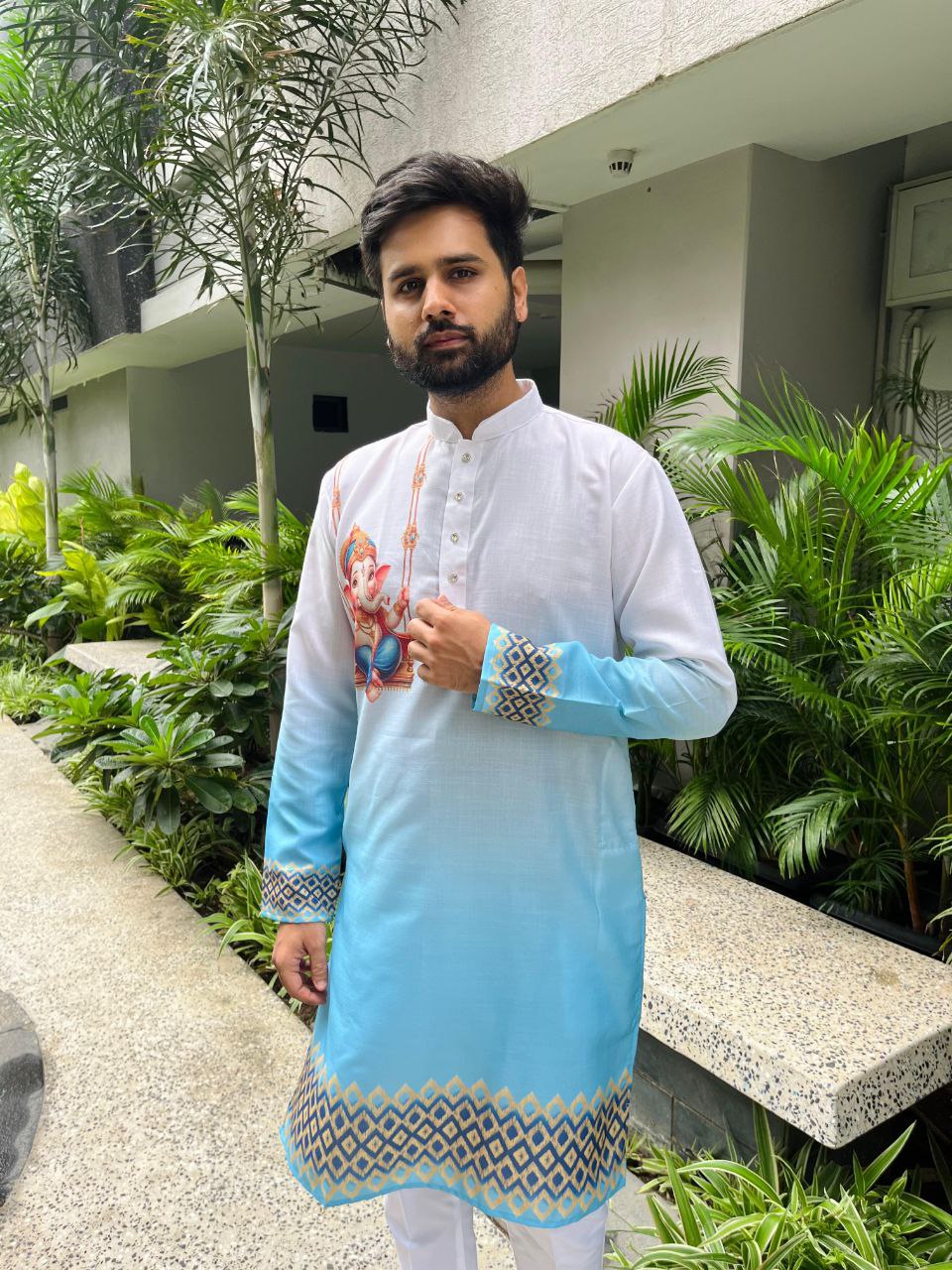 Men’s Ganesh Chaturthi Kurta Pajama mahezon