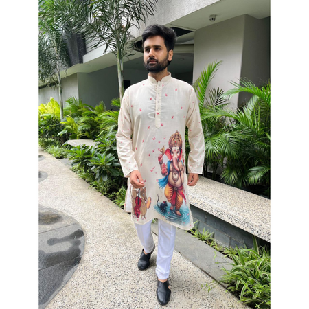 Men’s Ganesh Chaturthi Special Kurta Pajama Set mahezon