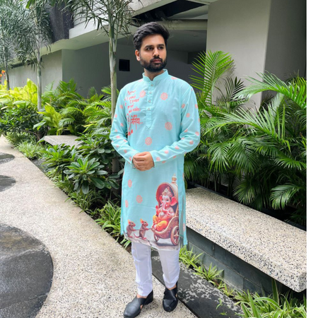 Men’s Ganesh Chaturthi Traditional Kurta Pajama mahezon