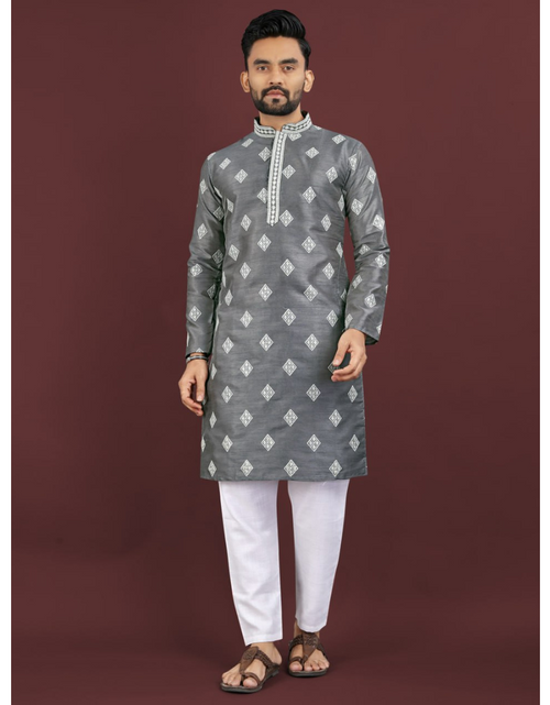 Load image into Gallery viewer, Men’s Sequence Embroidery Kurta Pajama mahezon
