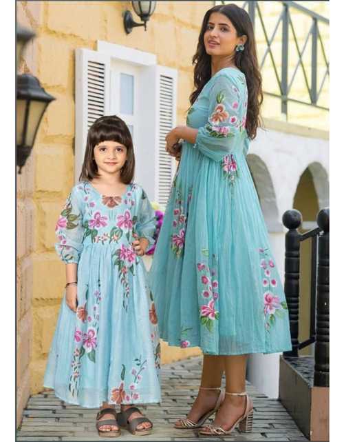 Load image into Gallery viewer, Mother Daughter Same Matching One Piece Frock Dress mahezon
