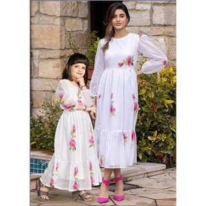 Mother Daughter Same Matching One Piece Frock Dress mahezon
