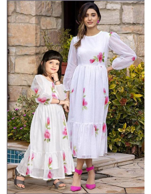 Load image into Gallery viewer, Mother Daughter Same Matching One Piece Frock Dress mahezon
