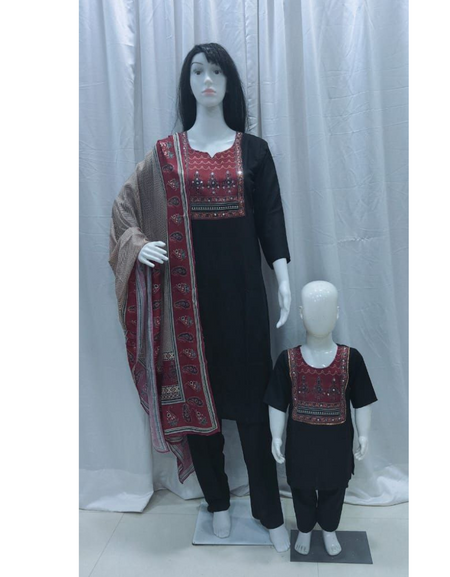 Festive Mother Daughter Twinning Kurta Pant mahezon