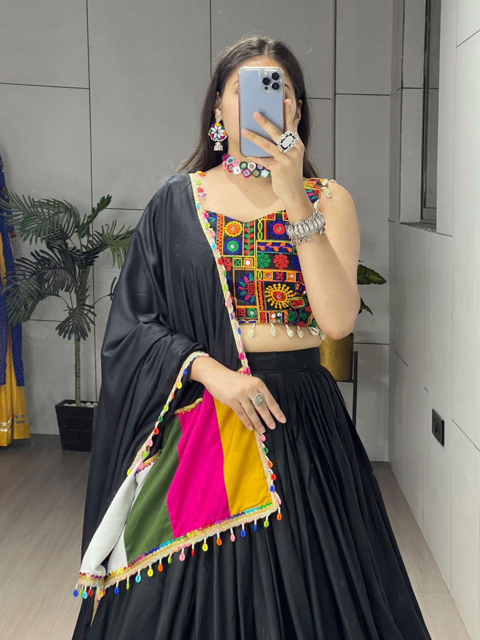 Navratri Black Special Embroidery Premium Women Lehenga Choli mahezon