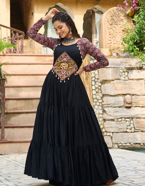 Load image into Gallery viewer, Navratri Black Traditional Indian Women Gown mahezon
