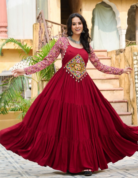 Navratri Black Traditional Indian Women Gown mahezon